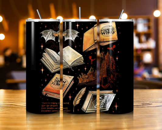 Fourth Wing 20oz Tumbler Aurora Dragons Fantasy Cup w/ Lid & Straw Basgiath War College Fan Gift fourth wing cup fourth wing merch