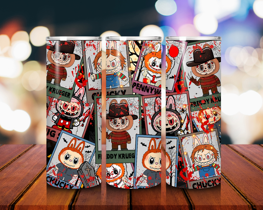 Halloween LaBuBu cup Jason Freddy Chucky & More Spooky Plush Mini Figures labubu tumbler halloween cup halloween tumbler popmart