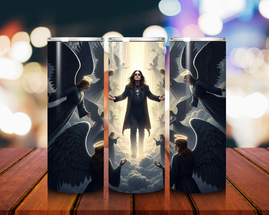 Ozzy Osbourne Memorial Tumbler 20oz Stainless Steel Angel Tribute Cup Heavy Metal Legend Gift Rest in Power Design prince of darkness cup