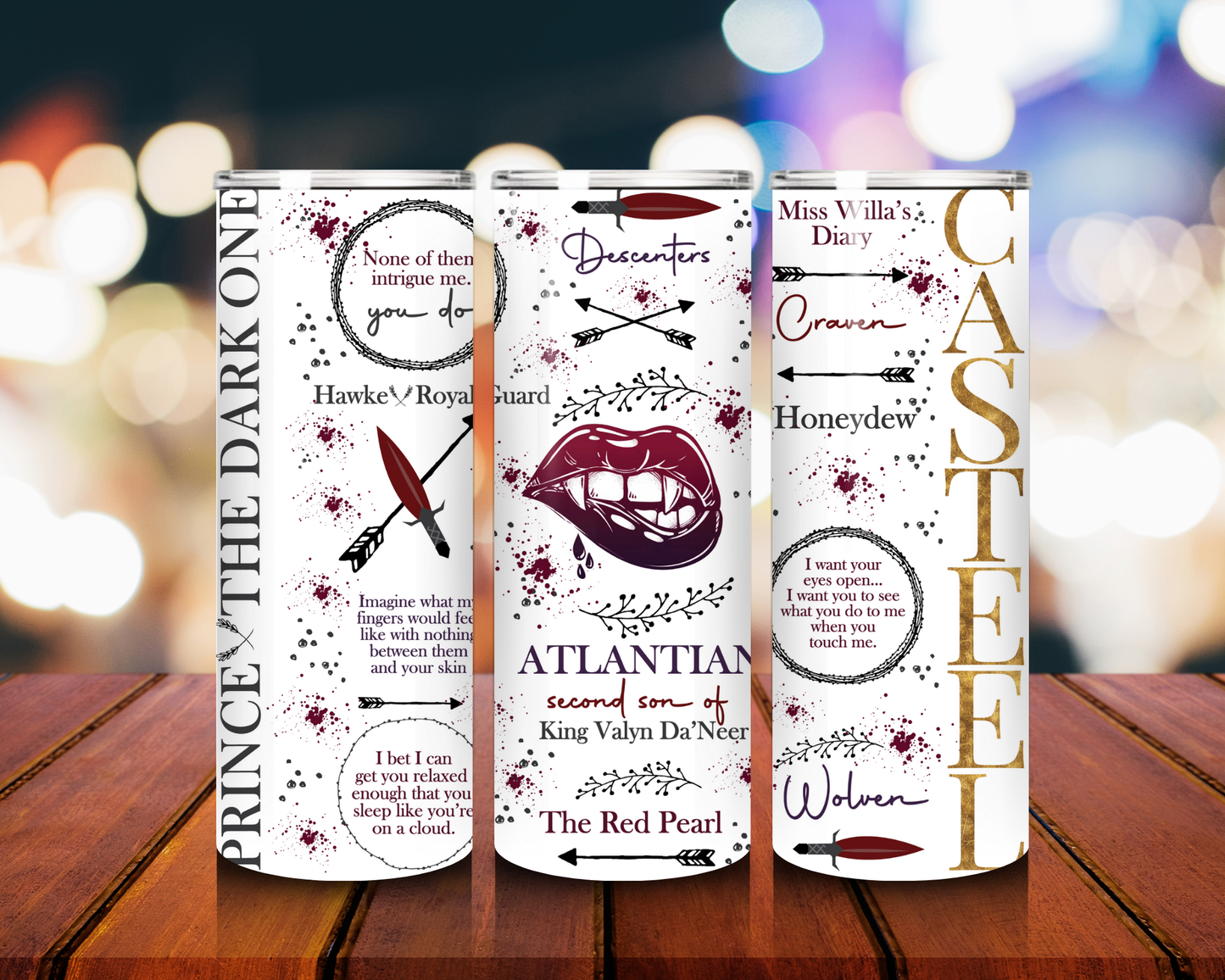 From Blood and Ash Tumbler Poppy & Casteel 20oz Fantasy Book Cup Romantic Fantasy Fan Travel Drinkware bookish tumbler book lovers cup