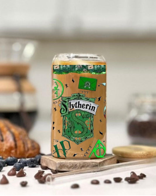 Snake House Glass Can Tumbler 9 3/4 mugSnake house mug Snake cup house mug reader gift best friend gift Fandom cup house pride cup