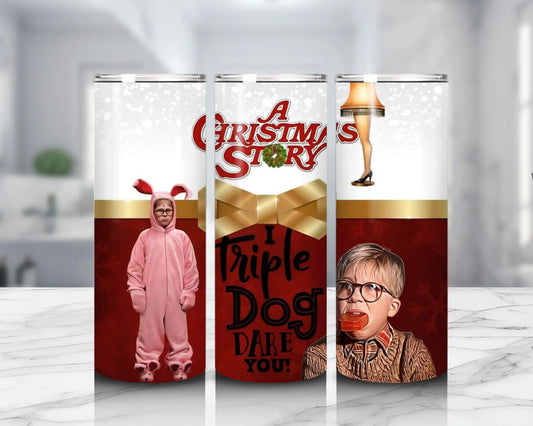 A Christmas Story 20oz Tumbler Ralphie Leg Lamp Triple Dog Dare Holiday Movie Cup christmas gift for her gift for him christmas idea xmas