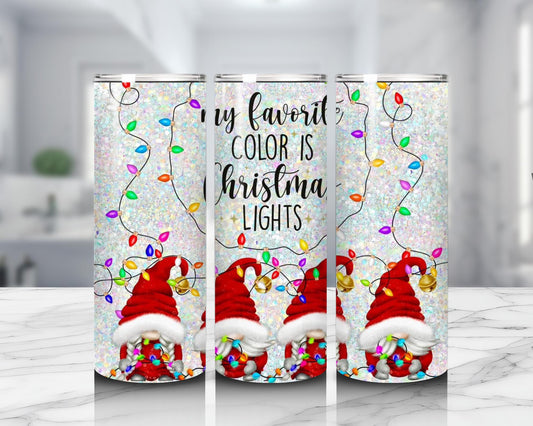 Christmas Gnomes cup My Favorite Color is Christmas Lights Holiday Gift christmas gift for her gift for him best friend gift gnome gift