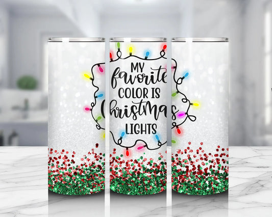 Christmas cup My Favorite Color is Christmas Lights Holiday Gift christmas gift for her gift for him best friend gift gnome gift giftful