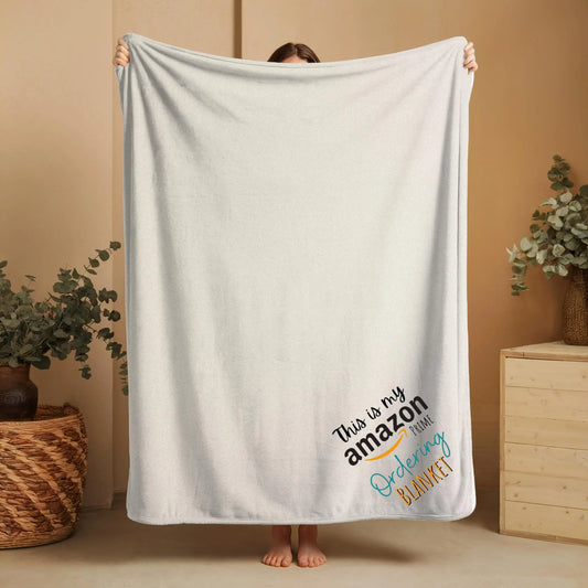 Amazon Prime Ordering Blanket 50x60 Funny Throw Online Shopping Addict Gift Cozy Couch Blanket for Package Trackers Amazon blanket giftful