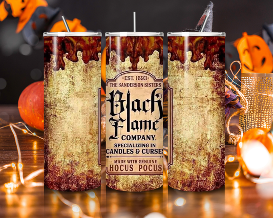 Black Flame Candle Co Tumbler Hocus Pocus Halloween Cup Witchy Coffee Tumbler Spooky Season Drinkware Fall Gift