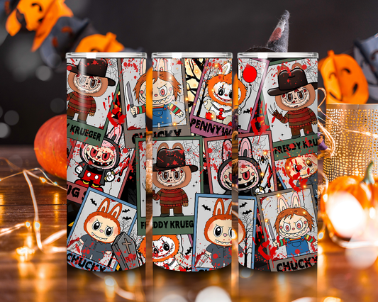 Halloween LaBuBu cup Jason Freddy Chucky & More Spooky Plush Mini Figures labubu tumbler halloween cup halloween tumbler popmart
