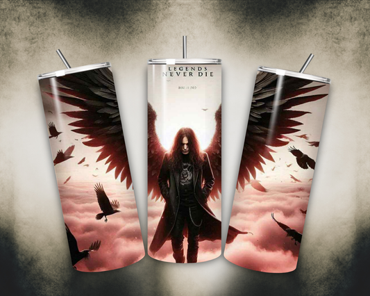 Heavy Metal Legend 20oz Tumbler Rock Tribute Cup with Ozzy Signature Style Hot & Cold Stainless Steel Drinkware Ozzy Memorabilia ozzy cup