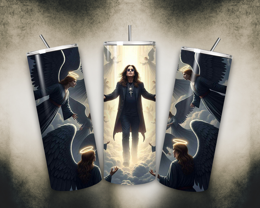 Ozzy Osbourne Memorial Tumbler 20oz Stainless Steel Angel Tribute Cup Heavy Metal Legend Gift Rest in Power Design prince of darkness cup