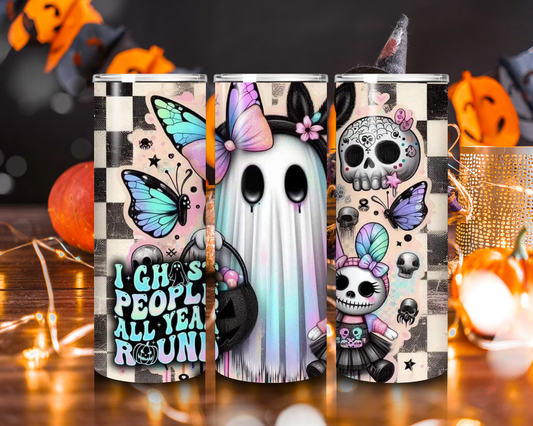 Pastel Goth Halloween Tumbler – 20oz Stainless Steel Cup with Metal Straw & Lid