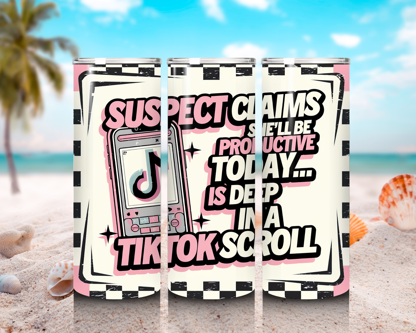 Funny TikTok Tumbler Suspect Claims She’ll Be Productive 20oz Stainless Steel Cup Gift for Her best friend gift birthday gift christmas gift