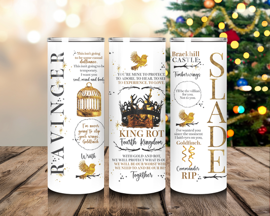 20oz King Ravenger Fantasy Tumbler plated prisoner cup Bookish tumbler fantasy cup smut tumbler best friend gift for her gift for him