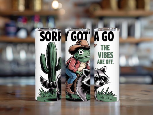 Cowboy Frog Tumbler cowboy cup vibes are off cup vibing mug southern cup southern mug birthday gift for her gift for him fun gift Christmas