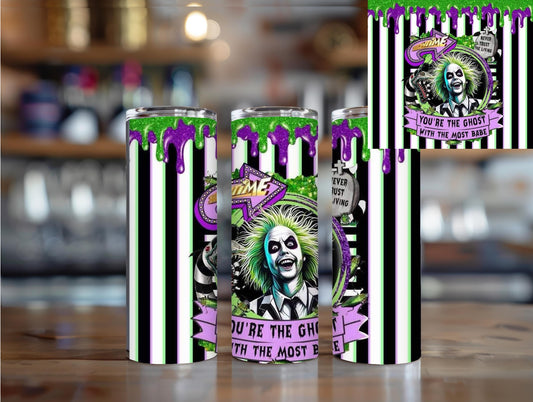 Halloween Tumbler Ghost with the Most Babe, Spooky Funny Halloween Gift Movie Fan cup best friend gift for her gift for him birthday gift