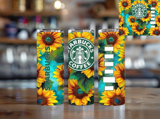 Starbies Tumbler Starbucks mug Starbucks cup sunflower cup coffee mug gift for her best friend mug best friend cup bookish cup coffee cup