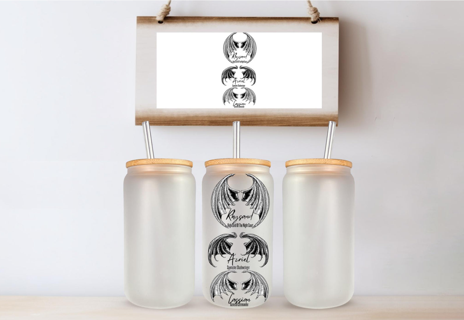 Rhysand Cassian Azriel Tumbler, acotar cup acotar mug bookish cup Sjm merch Sjm cup bat boys cup bat boys mug acotar merch bookish gift gift