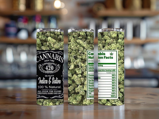 Cannabis Nutrition Facts Tumbler stoner cup weed mug dad cup mom mug gift for him gift for her funny weed cup cannabis cup cannabis mug weed
