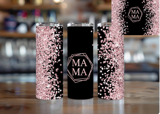 Mama Sparkly Tumbler Mom tumbler mom mug gift for her birthday gift best friend gift new mom gift baby shower gift for her pink tumbler