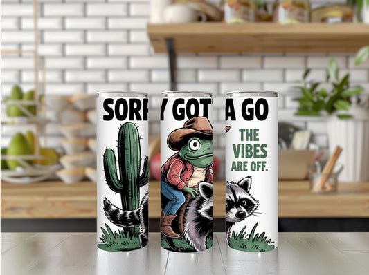 Cowboy Frog Tumbler cowboy cup vibes are off cup vibing mug southern cup southern mug birthday gift for her gift for him fun gift Christmas
