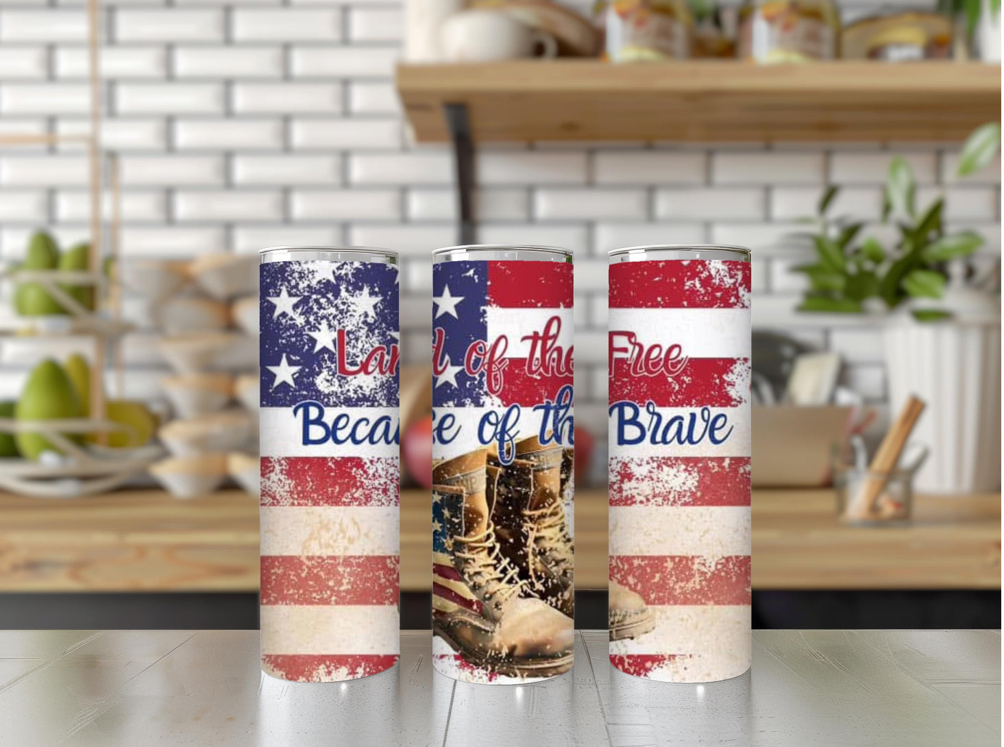 Land of the Free Because of the Brave cup USA mug America cup American flag mug dad mug dad gift USA cup America Fourth of July USA gift