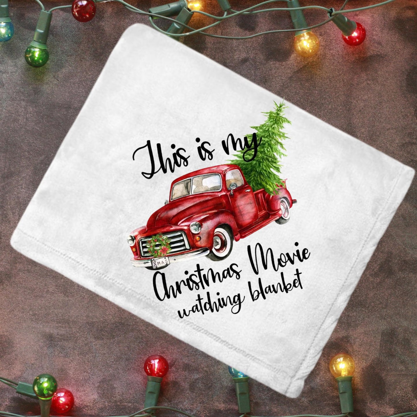 Christmas Movie Watching Blanket 50x60 Cozy Throw Holiday Blanket Gift Sublimation Printed Christmas Throw gift for her gift for him xmas