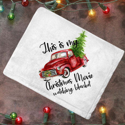 Christmas Movie Watching Blanket 50x60 Cozy Throw Holiday Blanket Gift Sublimation Printed Christmas Throw gift for her gift for him xmas
