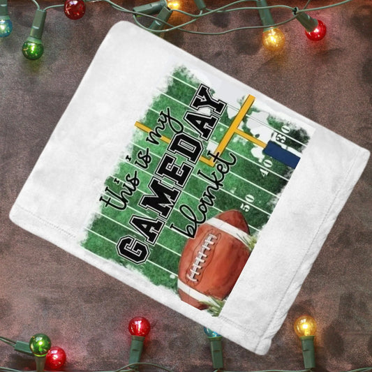 Game Day Football Watching Blanket 50x60 Throw Funny Sports Fan Gift Tailgate Ready Couch Mode Activated football gift for her gift for him