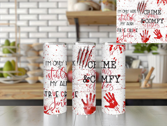 Crime Shows and Comfy Clothes True Crime Gift Cozy Murder Podcast Cup Serial Killer Obsessed Coffee Tumbler podcast gift for her bestie