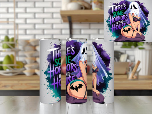 There’s Some Horrors in This House cup Horror Movie Cup Spooky Coffee Tumbler Halloween Gift best friend gift for her gift for him giftful