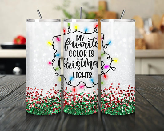 Christmas cup My Favorite Color is Christmas Lights Holiday Gift christmas gift for her gift for him best friend gift gnome gift giftful
